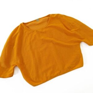 Carla Pontes Shirt Womens Medium Papaya Orange Cotton Natural Fiber Slow Fashion